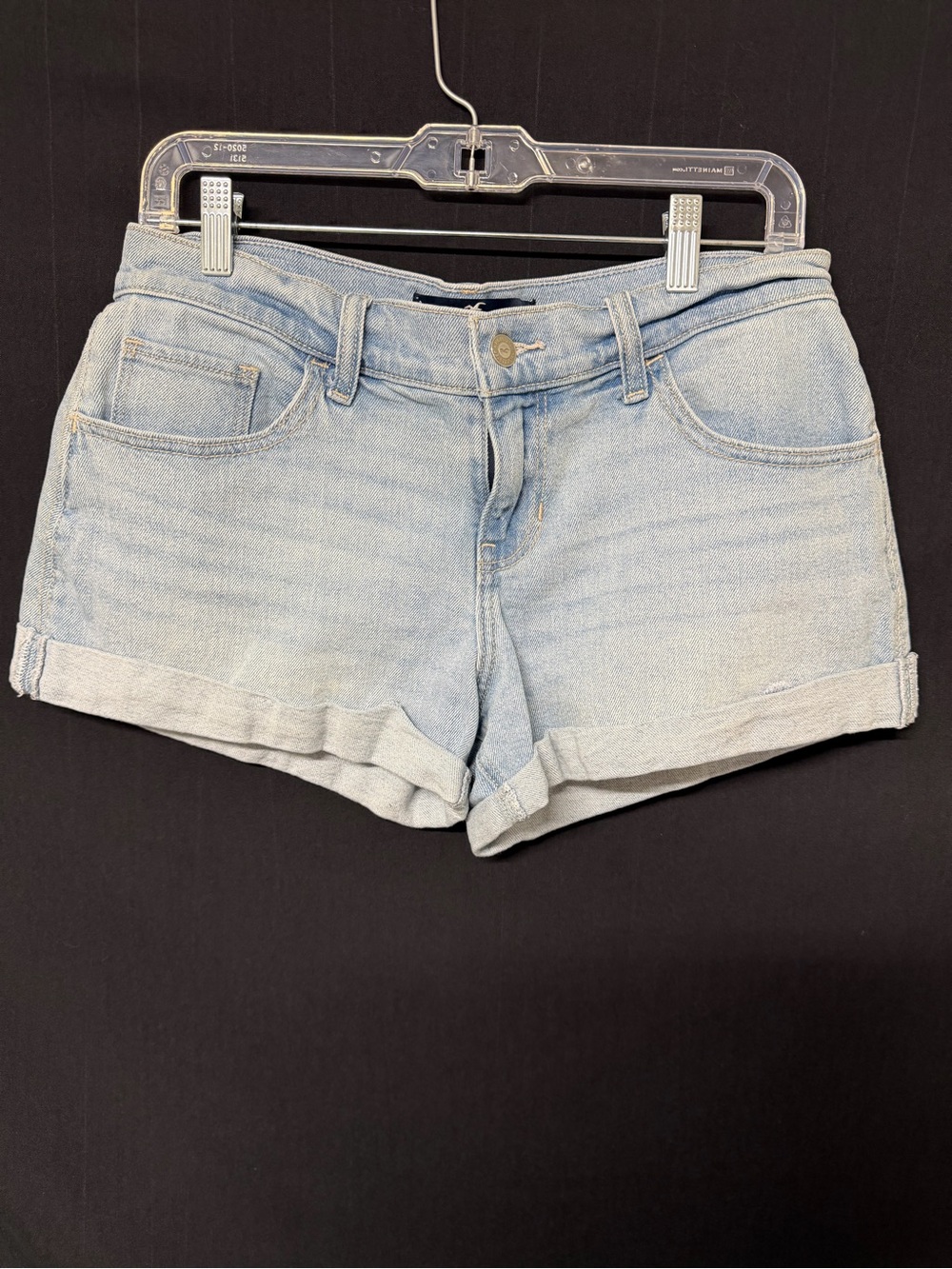 Hollister Low Rise Vintage Baggy Denim Shorts Size 3 W26 Light Wash